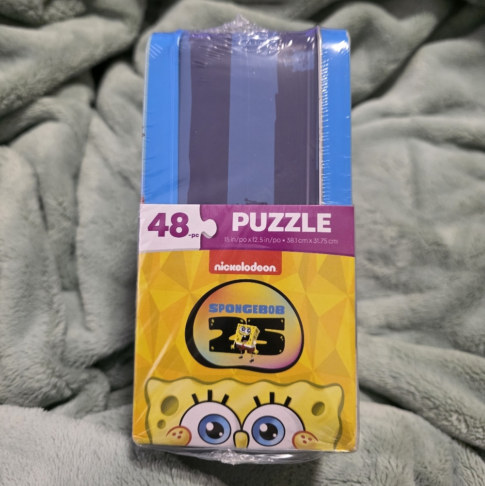 Nickelodeon SpongeBob SquarePants Puzzle Tin - Blue and Pink - Picture 4 of 12
